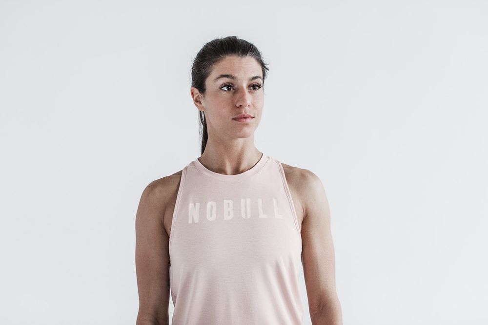 NOBULL Majice Bez Rukava Ženske - Nobull High-Neck Roze (635170-UQN)